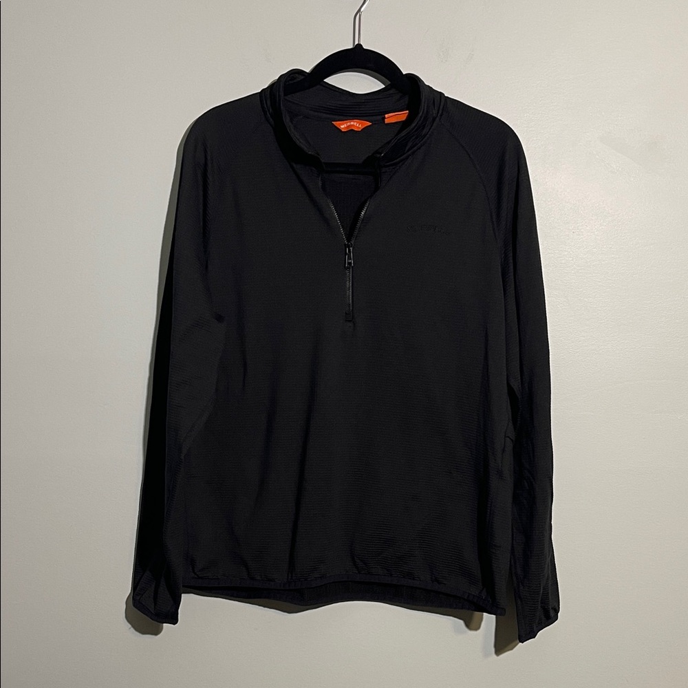 Merrell Men's Size Medium Black Lightweight Half-Zip Casual Sweatshirt Jacket
